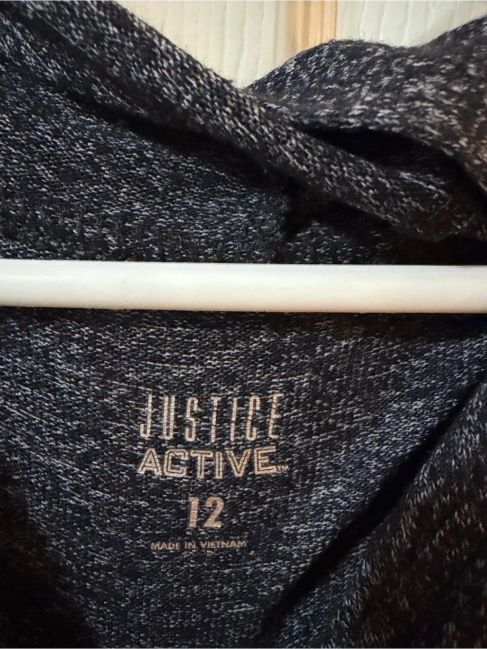Justice Girl’s Black Heather Zip-Up Hoodie with 'Love Justice 2004'